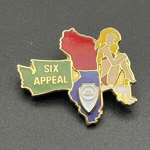 Vintage U.S. Jaycees "Six Appeal" Woman‎ In Bikini Lapel Hat Pin